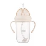Canpol babies Súlyozott szívószálas itatópohár, 270ml, krémszín