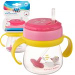 Canpol babies Bögre sport szívószállal és súlyokkal 250 ml, Macska - rózsaszín