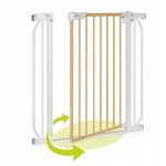 Lionelo Truus Slim biztonsági ajtórács - White Natural (75-105 cm) 2 db toldóval!