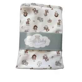 Soffi Baby takaró pamut dupla barna állatok 80x100cm