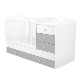 Timba Erik kombiágy maxi 5 fiókos ezüst-fehér