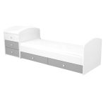 Timba Erik kombiágy maxi 5 fiókos ezüst-fehér