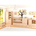 Timba kiságy Niki átalakítható ágyneműtartós 70x140 borostyán