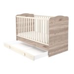 Timba 70x140 heverővé alakítható kiságy ágyneműtartóval krém-fűz