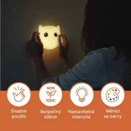 Szilikon fali lámpa Bagoly