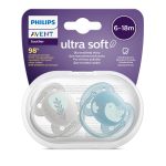 Philips AVENT játszócumi Ultrasoft Premium állatos 6-18hó fiűs 2db