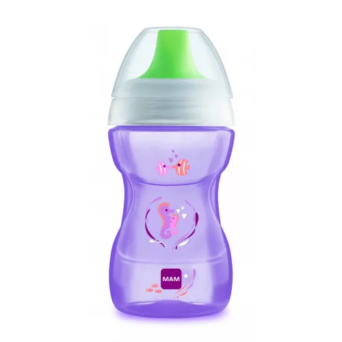 MAM ivópohár Fun to drink cup 270ml 8hó (lila vizicsikó)