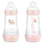 MAM Anti colic Matt Forest cumisüveg 260ml / rózsa