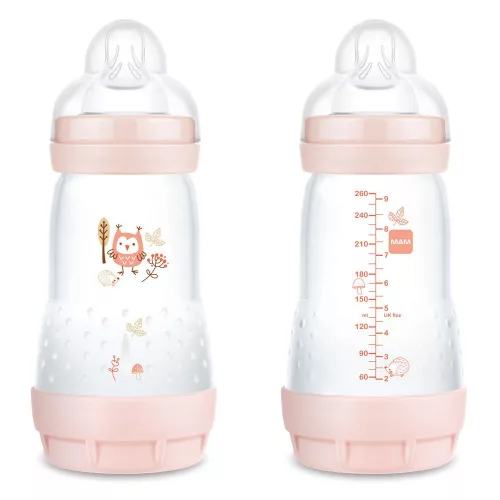 MAM Anti colic Matt Forest cumisüveg 260ml / rózsa