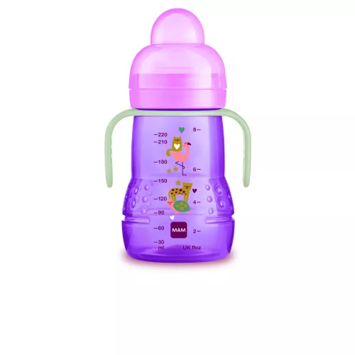 MAM Trainer+ Night tanulópohár 220ml / rózsaszín