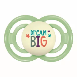   MAM játszócumi Perfect Night szilikon 6hó  zöld Dream Big 