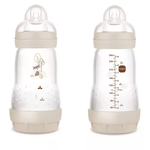 MAM Anti colic Matt Forest cumisüveg 260ml / Bézs