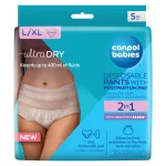 Canpol babies Légáteresztő és ultra nedvszívó, eldobható 2 az 1-ben bugyi szülés utáni betéttel L/XL méret, 5 db