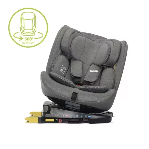 Lorelli Rodeo 360 Isofix autósülés 40–150 cm – Grey 360°-ban forgatható Isofix autósülés újszülött kortól, akár 12 éves korig
