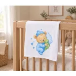 Moni Textil tetra pelenka 70x70 cm KÉK MACI