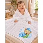 Moni Textil tetra kifogó 140x140 cm KÉK MACI