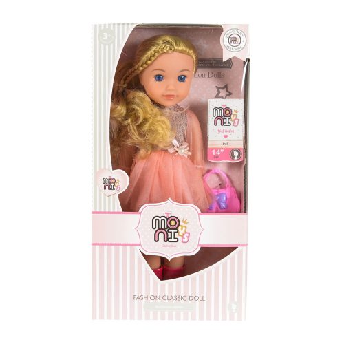 BABA  36 cmes szőke, fonott hajas BARACK ruhában