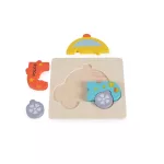 Moni Toys Fajáték fa puzzle rendőrautó