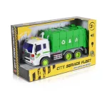 Moni Toys Kisautó kukásautó 1:16 emelhető platós zöld