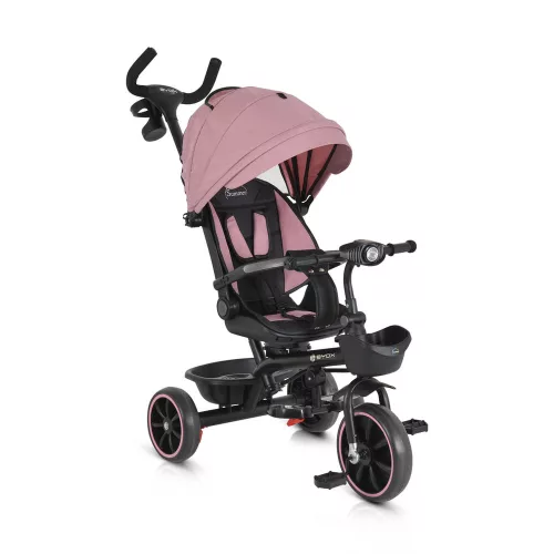 Moni SUMMER tricikli szülőkaros, zenél, játék tartókkal PINK