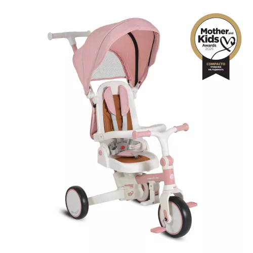 Moni COMPACTO ÚJ 3IN1 tricikli multifunkciós, futóbiciklivé alakítható PINK