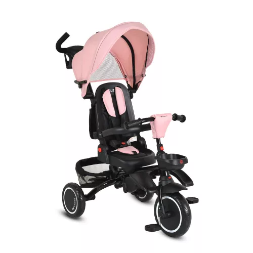 Moni CRUZ tricikli napfénytetővel, összecsukható PINK