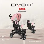 Moni CRUZ tricikli napfénytetővel, összecsukható PINK