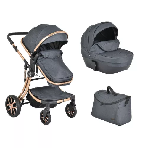 Polly 2 in1 babakocsi SZETT:sport+mózes+kistáska 107985 FEKETE