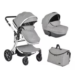 Polly 2in1 babakocsi SZETT:sport+mózes+ kistáska SZÜRKE
