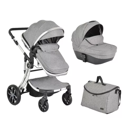 Polly 2in1 babakocsi SZETT:sport+mózes+ kistáska SZÜRKE
