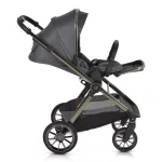 iCLICK Babakocsi 2in1 szett 22kg, aluminium váz, fordítható ülés, autom. csukható SZÜRKE