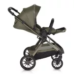 iCLICK Babakocsi 2in1 szett 22kg, aluminium váz, fordítható ülés, autom. csukható ZÖLD