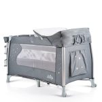 iSleep utazóágy, multifunkciós, pelenkázóval, játékkal, kupolával SZÜRKE