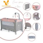 Cangaroo Once upon2 2 szint utazóágy zenélő forgó játékkal pink