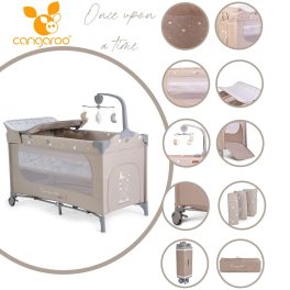   Cangaroo Once upon3 2 szintes utazóágy zenélő játékkal, pelenkázós bézs