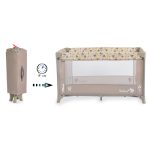 SAFARI utazóágy 1 szintes, zippes kibújóval, állatmintás BÉZS