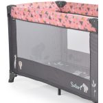 SAFARI utazóágy 1 szintes, zippes kibújóval, állatmintás PINK/rózsa