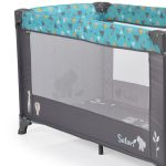 SAFARI utazóágy 1 szintes, zippes kibújóval, állatmintás TÜRKIZ/kék