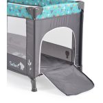 SAFARI utazóágy 1 szintes, zippes kibújóval, állatmintás TÜRKIZ/kék