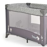 SAFARI utazóágy 1 szintes, zippes kibújóval, állatmintás GRAFIT