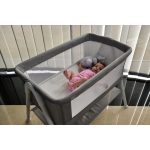 MONI Kalinihta újszülött babaágy önálló, 11 kg, 1 szint fehér láb grafit