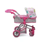 Moni Toys Pink rose játék mózes kosaras babakocsi