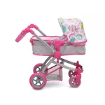 Moni Toys Pink rose játék mózes kosaras babakocsi