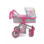 Moni Toys Pink rose játék mózes kosaras babakocsi