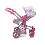 Moni Toys Pink rose játék mózes kosaras babakocsi