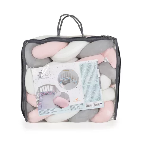 Moni Cangaroo Braidy fonott fejvédő 180cm pink/szürke