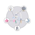 MOONLIGHT zenélő forgó holdacskákkal lányos PINK