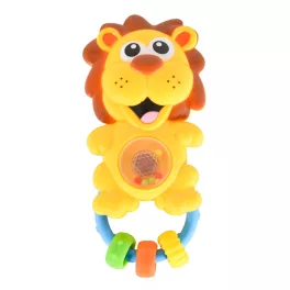 MŰANYAGJÁTÉK csörgő oroszlános SÁRGA