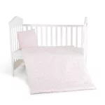 Moni Nook 3 részes bébi ágynemű huzat garnitúra PINK CSILLAG