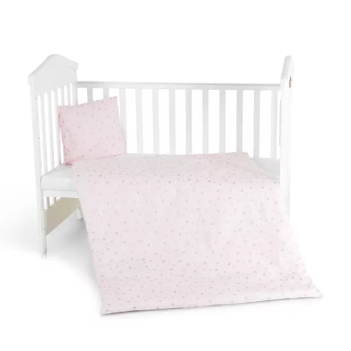 Moni Nook 3 részes bébi ágynemű huzat garnitúra PINK CSILLAG